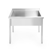Hendi enkele spoeltafel Budget Line &ndash; geschroefd, diepte: 600 mm, Budget Line, 800x600x(H)850mm