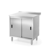 Hendi wandwerktafel met kast - gelast, Profi Line, 800x600x(H)850mm