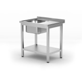 Hendi spoeltafel linkerkant 600 mm diep Profi Line 800x600x850mm