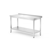 Hendi muur werktafel met schap &ndash; geschroefd, diepte: 700 mm., Kitchen Line, 1400x700x(H)850mm