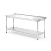 Hendi muur werktafel met schap &ndash; geschroefd, diepte: 700 mm., Kitchen Line, 1800x700x(H)850mm