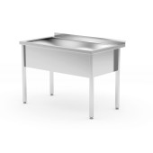 Hendi enkele spoeltafel &ndash; gelast, diepte: 700 mm, wasbak: 300 mm., Profi Line, 800x700x(H)850mm
