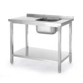 Hendi Kitchen Line spoeltafel met legplank - 1000x600x(H)850mm