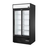 True merchandising koelkast met 2 glazen schuifdeuren - 636L -  zwart