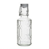 Olympia geo glazen waterfles met stop 380 ml (6 stuks)