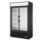 True 2-deurs merchandising koelkast met lichtbak, laag model - 365L