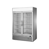 True merchandising vrieskast met 2 glazen deuren - 1388L - alu