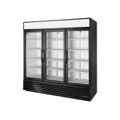 True merchandising vrieskast met 3 glazen deuren - 2039L - zwart