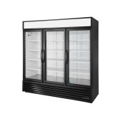 True merchandising koelkast met 3 glazen deuren - 2039L - zwart
