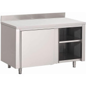 Gastro-M RVS werkbank met schuifdeuren, achteropstand 1000x700x850 mm
