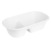Fiesta Recyclable Bagasse Ovale 2-Vak Container 900ml (100 stuks)