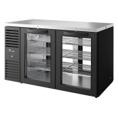 True doorgeef barkoelkast met 2 glazen deuren - 550L - zwart