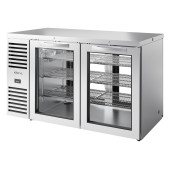 True doorgeef barkoelkast met 2 glazen deuren - 550L - RVS