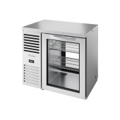True doorgeef barkoelkast met glazen deur - 350L - RVS