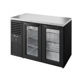 True barkoelkast met 2 glazen deuren - 440L - zwart