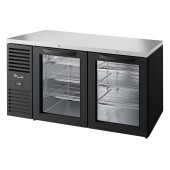 True barkoelkast met 2 glazen deuren - 550L - zwart