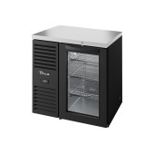 True barkoelkast met 1 glazen deur - 290L - zwart