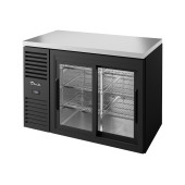 True barkoelkast met 2 glazen schuifdeuren - 440L - zwart