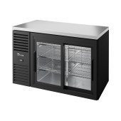 True barkoelkast met 2 glazen schuifdeuren - 480L - zwart