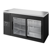 True barkoelkast met 2 glazen schuifdeuren - 550L - zwart