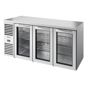 True barkoelkast met 3 glazen deuren - 660L - RVS