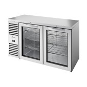 True barkoelkast met 2 glazen deuren - 550L - RVS