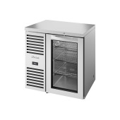 True barkoelkast met 1 glazen deur - 290L - RVS