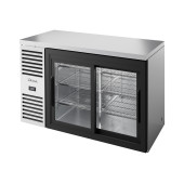 True barkoelkast met 2 glazen schuifdeuren - 480L - RVS