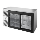 True barkoelkast met 2 glazen schuifdeuren - 550L - RVS