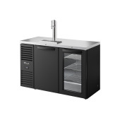 True 2-deurs fustkoeler met 1 tap en glazen deur - 550L - zwart