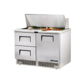 True saladette 1-deurs met 2 lades (18x 1/6 GN) - 501L