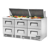 True saladette met 6 lades (30x GN 1/6 bakken) - 708L