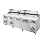 True pizzawerkbank 2-deurs en 4 lades - 1124L (15x 1/3)