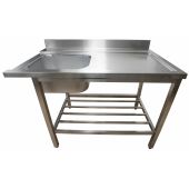 RVS aanvoertafel 1200 mm opening links