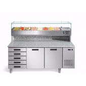 Afinox Pizzawerkbank - FRESH PIZZA 2P + C