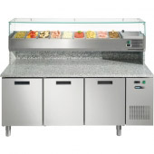 Afinox pizzawerkbank FRESH PIZZA 3P - met pancooler