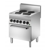 Bartscher elektrisch fornuis, 4 kookplaten, elek. oven 1/1GN, 115058