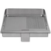 Berner inbouw braadpan 1/2 ribbel 14 kW 2 zones 800mm Mega