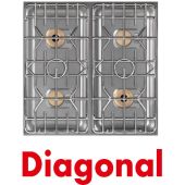 Berner inbouw gaskookplaat BEG4D85BB 22 kW