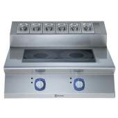 Electrolux inductie kookplaat - 2-zones - topunit - 6x 1/9 GN bakken.