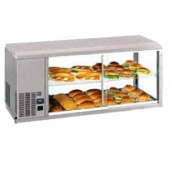 Gamko koelvitrine AV/MS131SF, Consumentzijde: acrylklapramen, Personeelszijde: schuifruiten, machine links