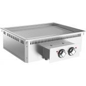Mareno 700 drop-in bakplaat 80cm, verchroomd bakoppervlak, geribbeld