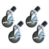 Maxima Werktafel wielen 4 stuks- met rem - 5 inch / 12,7 cm