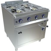 MKN 4-pits gasfornuis met gas oven 27,7kW, 4 branders