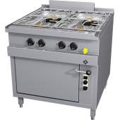 MKN 4-vlams gas fornuis met gas oven, 850-serie