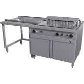 MKN elektrische bulk friteuse, kantelmotor rechts, uitleksysteem links