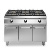 Modular Roc 1100 gaskooktafel 6-pits emaille met deuren R110/120PCGB/P