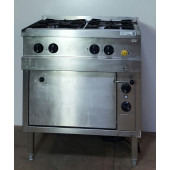 Occasion MKN 4-pits gas fornuis met elektrische oven