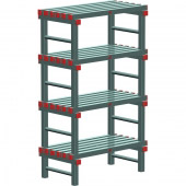 REA Euro stelling 1000x300x1150 mm. (bxdxh), 4 schappen
