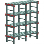 REA Euro stelling 1500x400x1600 mm. (bxdxh), 4 schappen